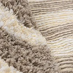 Rund matta - Thira Stripe Cotton Shaggy (creme/taupe)