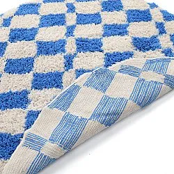 Rund matta - Atrani Natural Cotton Shaggy (blå)