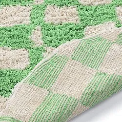 Rund matta - Atrani Natural Cotton Shaggy (grön)