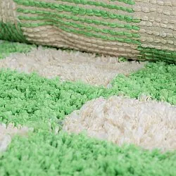 Rund matta - Atrani Natural Cotton Shaggy (grön)