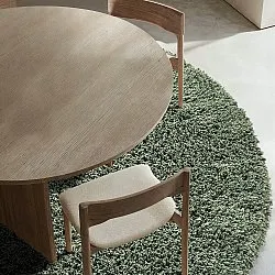 Rund matta - Combarro Solid Cotton Shaggy (grön)