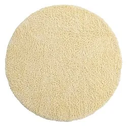 Rund matta - Combarro Solid Cotton Shaggy (ljusgul)