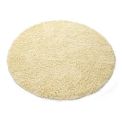 Rund matta - Combarro Solid Cotton Shaggy (ljusgul)