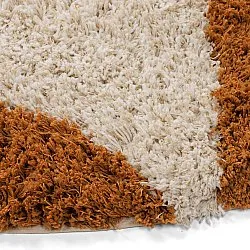 Rund matta - Kalymnos Natural Cotton Shaggy (offwhite/ockra)