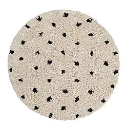 Rund matta - Soria Natural Cotton Shaggy (offwhite/svart)