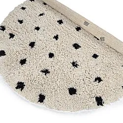 Rund matta - Soria Natural Cotton Shaggy (offwhite/svart)