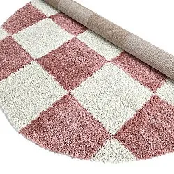 Runda mattor - Gordes (rosa/vit)