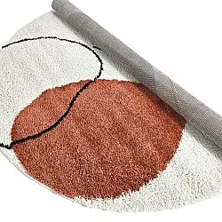 Runda mattor - Sanghar (vit/orange/grön)