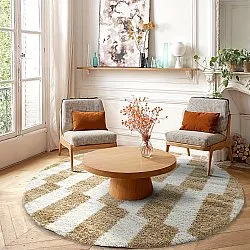 Runda mattor - Tamri (beige/vit)