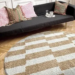 Runda mattor - Tamri (beige/vit)