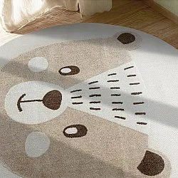 Rund Barnmatta - Kind Bear (creme)