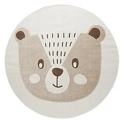 Rund Barnmatta - Kind Bear (creme)