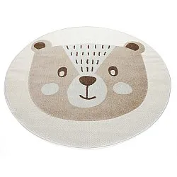 Rund Barnmatta - Kind Bear (creme)