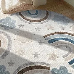 Rund Barnmatta - Rainbow Potpourri (creme/multi)