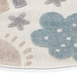 Rund Barnmatta - Rainbow Potpourri (creme/multi)
