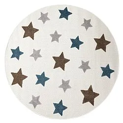 Rund Barnmatta - Stars (creme/multi)