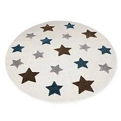Rund Barnmatta - Stars (creme/multi)