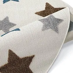 Rund Barnmatta - Stars (creme/multi)