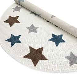 Rund Barnmatta - Stars (creme/multi)