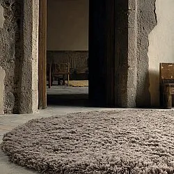 Rund matta - Aliste Wool Shaggy (brun)