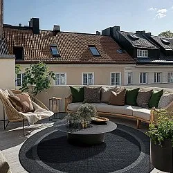 Rund matta - Indoor/Outdoor Alta (antracit)