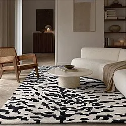 Ryamatta - Zebra Tufted Wool Premium (vit/svart)