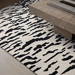 Ryamatta - Zebra Tufted Wool Premium (vit/svart)