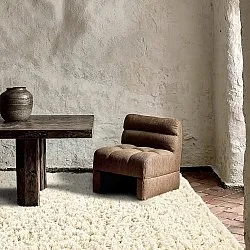 Ryamatta - Fassale Hand Woven Wool Shaggy (vit)