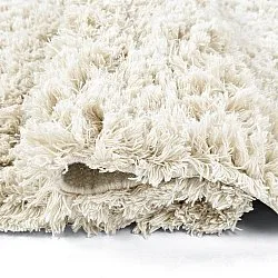 Rund matta - Fassale Hand Woven Wool Shaggy (vit)