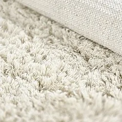 Rund matta - Fassale Hand Woven Wool Shaggy (vit)