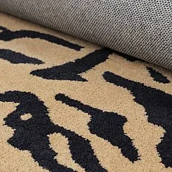 Ryamatta - Zebra Tufted Wool Premium (beige/svart)