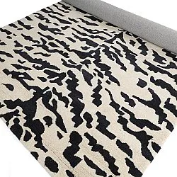 Ryamatta - Zebra Tufted Wool Premium (vit/svart)