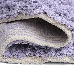 Rund matta - Amira Natural Cotton Shaggy (lila/beige)