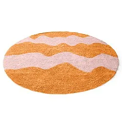 Rund matta - Amira Natural Cotton Shaggy (orange/rosa)