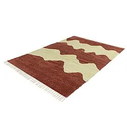 Ryamattor - Amira Natural Cotton Shaggy (röd/beige)