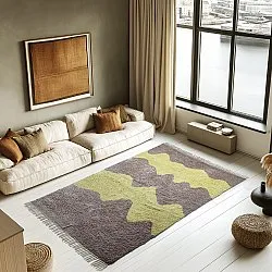 Ryamattor - Amira Natural Cotton Shaggy (taupe/gul)