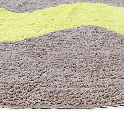 Rund matta - Amira Natural Cotton Shaggy (taupe/gul)