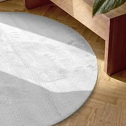 Oval Ryamatta - Aranga Super Soft Fur (vit)