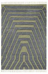 Ryamattor - Callista Natural Cotton Shaggy (svart/grön)
