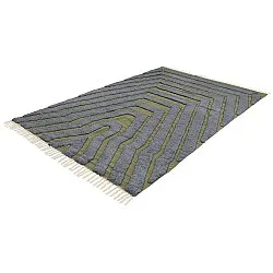 Ryamattor - Callista Natural Cotton Shaggy (svart/grön)