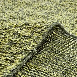 Ryamattor - Celina Natural Cotton Shaggy (grön/gul)
