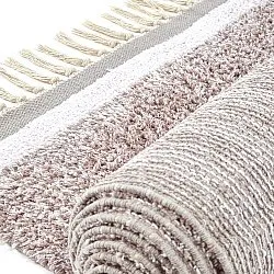 Ryamattor - Celina Natural Cotton Shaggy (taupe/lavendel)