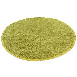 Rund matta - Celina Natural Cotton Shaggy (grön/gul)