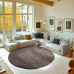 Rund matta - Conara Natural Cotton Shaggy (taupe)