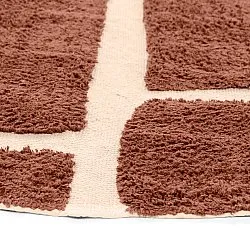 Rund matta - Cyrus Natural Cotton Shaggy (brun)