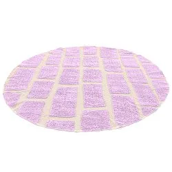 Rund matta - Cyrus Natural Cotton Shaggy (lila)