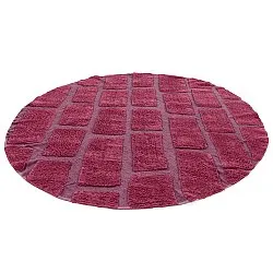 Rund matta - Cyrus Natural Cotton Shaggy (röd)