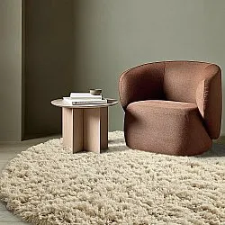 Rund matta - Fassale Hand Woven Wool Shaggy (cream)