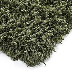 Ryamatta - Fassale Hand Woven Wool Shaggy (mossgrön)