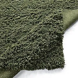 Ryamatta - Fassale Hand Woven Wool Shaggy (mossgrön)